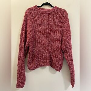 Universal Thread Crew‎ Neck Rib Knit Sweater in Magenta Red - XL